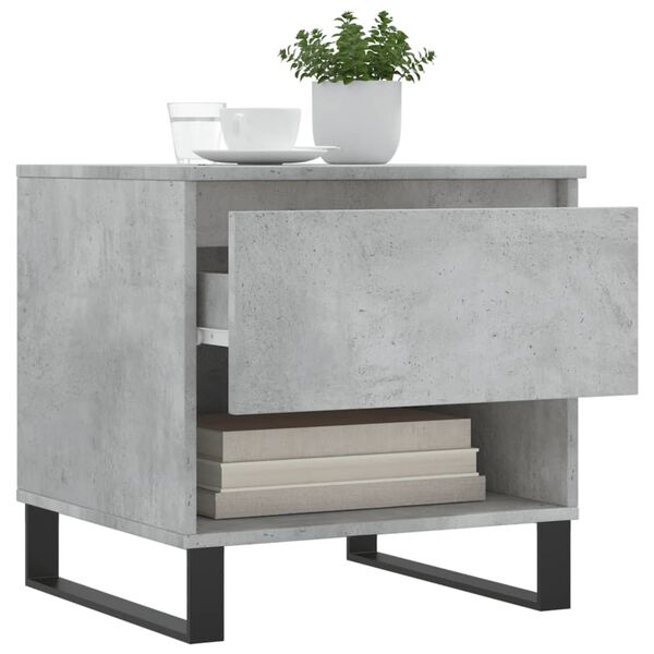 vidaXL Table basse gris b&eacute;ton 50x46x50 cm bois d'ing&eacute;nierie