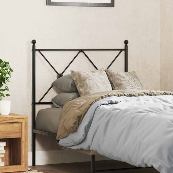 vidaXL T&ecirc;te de lit de remplacement m&eacute;tal noir 80 cm