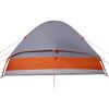 vidaXL Tente de camping &agrave; d&ocirc;me 4 personnes gris et orange imperm&eacute;able