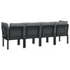 vidaXL Salon de jardin 4 pcs noir et gris résine tressée