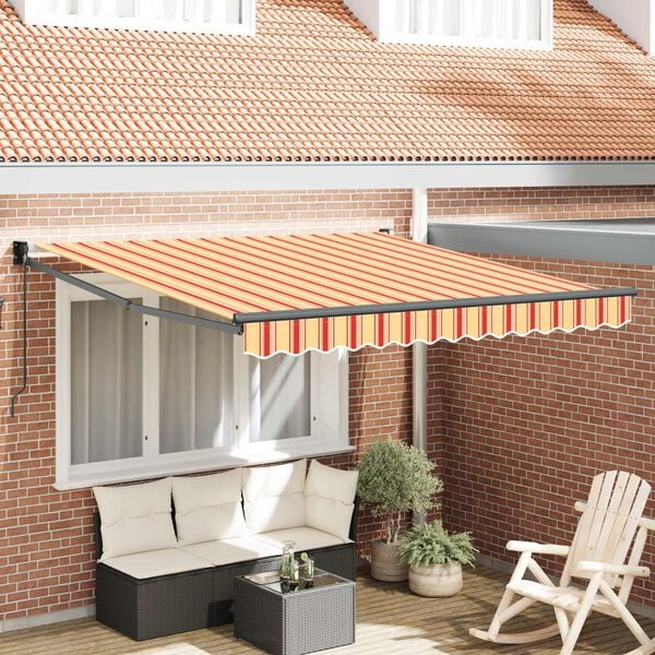 vidaXL Auvent R&eacute;tractable Jaune et Orange 300 x 250 cm