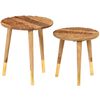 vidaXL Tables basses 2 pcs Bois massif