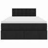 vidaXL Lit avec rangement et LED avec matelas Noir 120 x 190 cm tissu