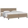 vidaXL Lit &agrave; ressorts avec matelas Cappuccino 200 x 200 cm Simili cuir