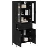 vidaXL Haut Armoire avec tiroir 2 pcs Ch&ecirc;ne noir Bois d'ing&eacute;nierie