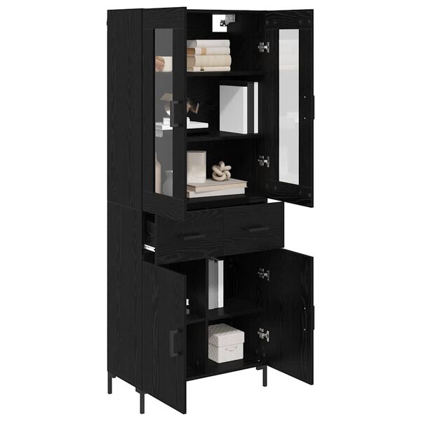 vidaXL Haut Armoire avec tiroir 2 pcs Ch&ecirc;ne noir Bois d'ing&eacute;nierie
