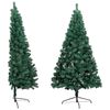 vidaXL Demi-arbre de No&euml;l artificiel pr&eacute;-&eacute;clair&eacute; et boules vert 120 cm