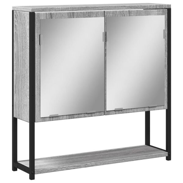 vidaXL Armoire &agrave; miroir de salle de bain sonoma gris bois d&rsquo;ing&eacute;nierie