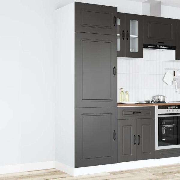 vidaXL Armoire de cuisine Kalmar noir bois d'ing&eacute;nierie