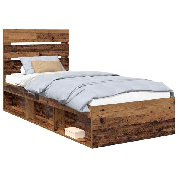 vidaXL Cadre de lit Bois ancien 100 x 200 cm Bois de pin massif