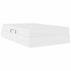 vidaXL Lit avec rangement et matelas avec matelas 2 pcs Blanc Cuir
