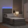 vidaXL Lit avec rangement et LED avec LED Taupe 90 x 200 cm Polyester