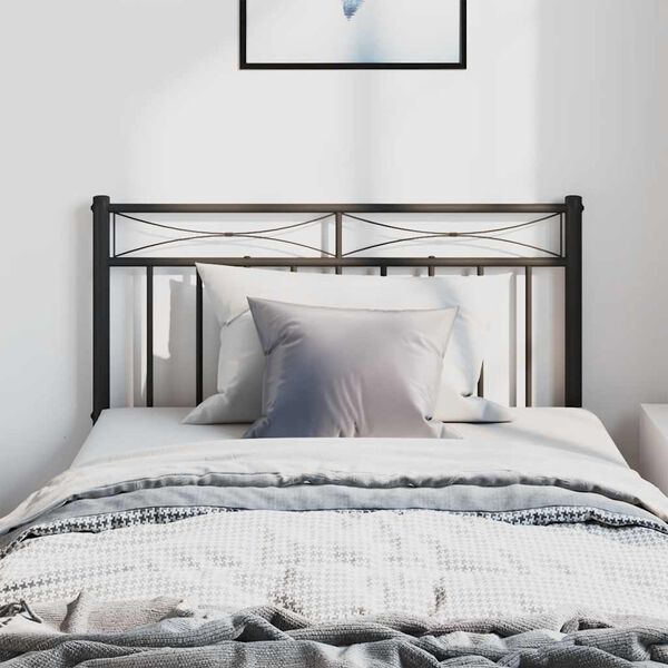 vidaXL T&ecirc;te de lit de remplacement m&eacute;tal noir 100 cm