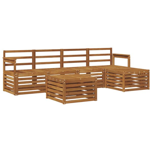 vidaXL Ensembles de canap&eacute;s 6 pcs Naturel Bois d'Acacia Massif