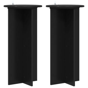 vidaXL Support de Plante 2 pcs Noir 40 x 40 x 80 cm Bois d'ing&eacute;nierie