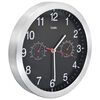 vidaXL Horloge murale &agrave; quartz Hygrom&egrave;tre et thermom&egrave;tre 30 cm Noir