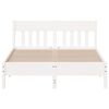 vidaXL Cadre de lit sans matelas blanc 135x190 cm bois de pin massif