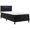 vidaXL Lit &agrave; ressorts avec matelas Noir 90 x 200 cm Simili cuir