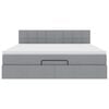 vidaXL Lit ottoman avec matelas gris clair 160x200 cm tissu