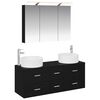vidaXL Ensemble de mobilier de salle de bain 4 pcs Ch&ecirc;ne noir