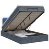 vidaXL Lit coffre avec matelas et LED Gris fonc&eacute; 120 x 200 cm Velours