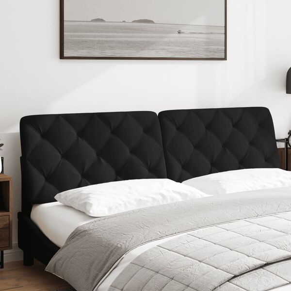 vidaXL Coussin de tête de lit noir 180 cm velours