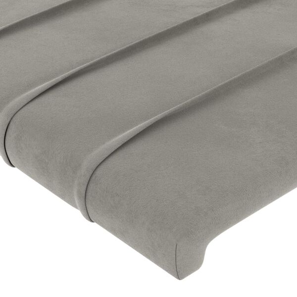 vidaXL T&ecirc;tes de lit 2 pcs Gris clair 100x5x78/88 cm Velours