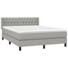 vidaXL Sommier &agrave; lattes de lit avec matelas Gris clair 140x190cm Tissu