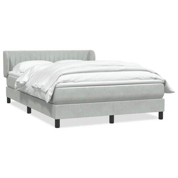 vidaXL Sommier &agrave; lattes de lit et matelas gris clair 160x220cm velours