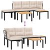 vidaXL Ensemble de banc de jardin avec coussins 4 pcs noir
