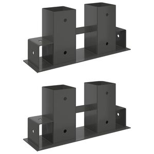 vidaXL Aide &agrave; l'empilement de bois de chauffage 2 pc Anthracite Acier