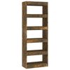 vidaXL Biblioth&egrave;que/S&eacute;parateur de pi&egrave;ce Ch&ecirc;ne fum&eacute; Bois d'ing&eacute;nierie