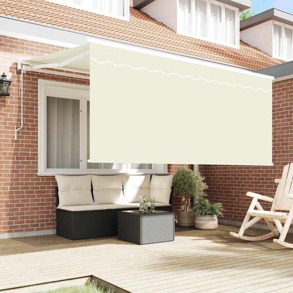 vidaXL Auvent R&eacute;tractable Cr&egrave;me 300 x 200 cm Polyester et Aluminium