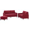 vidaXL Ensemble de canap&eacute;s 3 pcs avec coussins Rouge bordeaux Velours