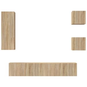 vidaXL Ensemble de meuble TV 5 pcs Ch&ecirc;ne sonoma Bois d'ing&eacute;nierie
