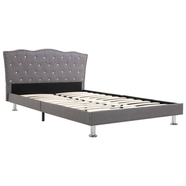 vidaXL Lit et matelas &agrave; m&eacute;moire de forme Gris clair Tissu 140x200 cm