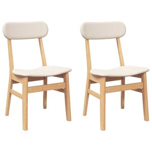vidaXL Chaises &agrave; manger coussins 2 pcs bois massif caoutchouc