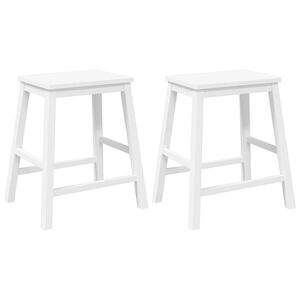 VidaXL Chaises de bar 2 pcs blanc bois massif d'hévéa