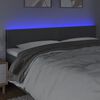 vidaXL T&ecirc;te de lit &agrave; LED Gris fonc&eacute; 160x5x78/88 cm Tissu