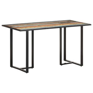vidaXL Table de salle &agrave; manger 140 cm Bois de r&eacute;cup&eacute;ration massif