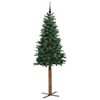 vidaXL Sapin de No&euml;l mince Vert 210 cm PVC et bois de pin massif