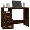 vidaXL Bureau avec tiroirs Chêne fumé 102x50x76 cm Bois d'ingénierie