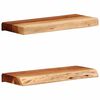 vidaXL &Eacute;tag&egrave;res murales 2 pcs 40x20x3,5 cm bois massif d'acacia