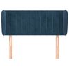 vidaXL Tête de lit avec oreilles Bleu foncé 83x23x78/88 cm Velours
