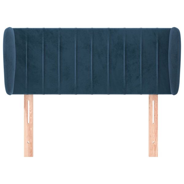 vidaXL Tête de lit avec oreilles Bleu foncé 83x23x78/88 cm Velours