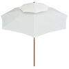 vidaXL Parasol à deux étages avec poteau en bois blanc crème