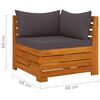 vidaXL Salon de jardin 6 pcs avec coussins Bois d'acacia solide