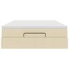 VidaXL Cadre de lit ottoman avec matelas cr&egrave;me 140x190 cm tissu