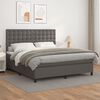 vidaXL Sommier &agrave; lattes de lit avec matelas Gris 160x200 cm Similicuir