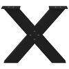 vidaXL Pieds de table basse en forme de X, 2 pi&egrave;ces, noir, 60 x (42-43) cm, acier